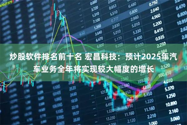 炒股软件排名前十名 宏昌科技：预计2025年汽车业务全年将实现较大幅度的增长